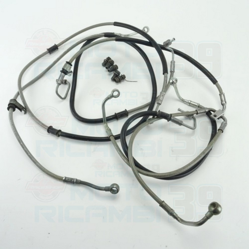 Kit Tubi Freno Accossato In Treccia Areonautica Per Kawasaki VN900 Classic (2006-2010) - Raccordi In Acciaio, Maggior Sicurezza E Prestazioni