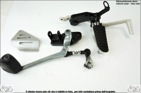 pedana pilota destra con leva cambio leva freno e supporto pedana sinistra originale Suzuki V Strom 650 XT ABS 2015 2017