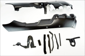 Honda GL 1800 F6B Goldwing Bagger 12 16 crankcase heat shield panels exhaust manifolds with original rubbers and gaskets