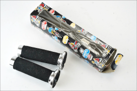 CEMOTO COPPIA MANOPOLE ARGENTATE IN SPUGNA