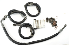 YAMAHA BT 1100 Bulldog 02 06 tubi freno anteriori e posteriore con perni e ripartitore originali